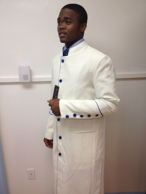 MENZ CLERGY ROBE( Royal Blue/Cream)- SIZES 36 TO 62 image 0