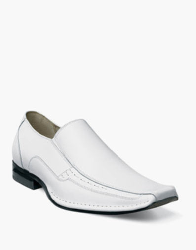 Stacy Adams White Templin Bike Toe Loafer