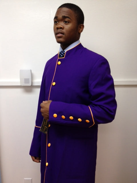 MENZ CLERGY ROBE(Purple/Gold)- SIZES 36 TO 62 image 0