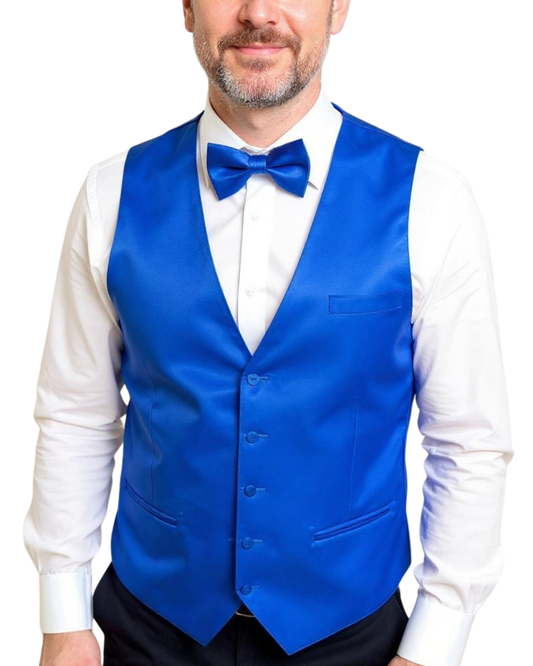 Ferrecci Mens PV600 - Blue with Blue Back Adjustable Vest Set: S