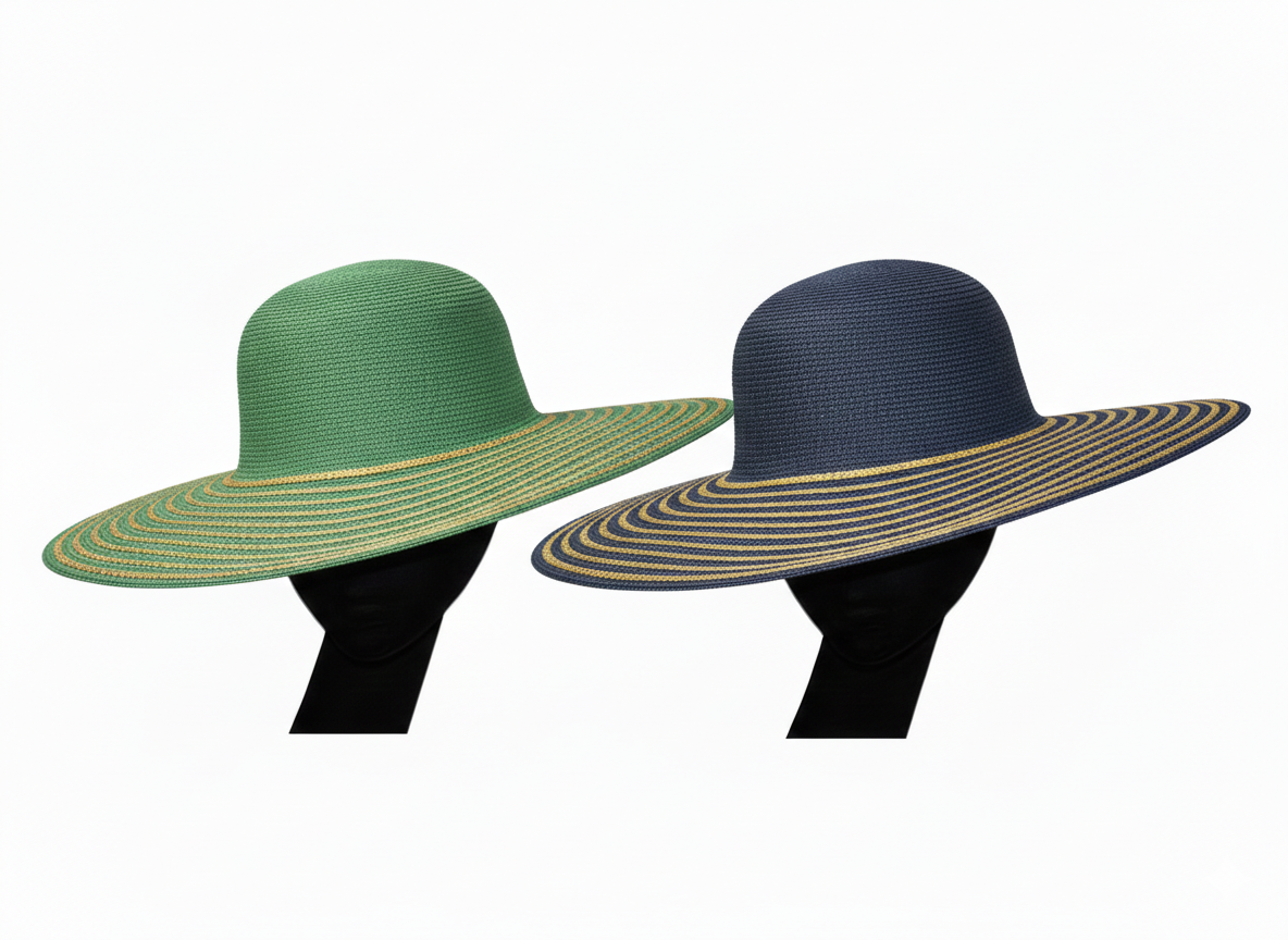 T3013G - Black & Gold Striped Brim Hat: White