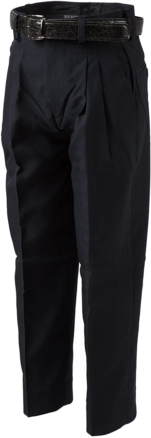 Bocaccio Mens Black Classic fit Pleated Dress Pants