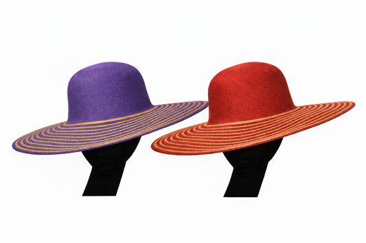 T3013G - Black & Gold Striped Brim Hat: Black