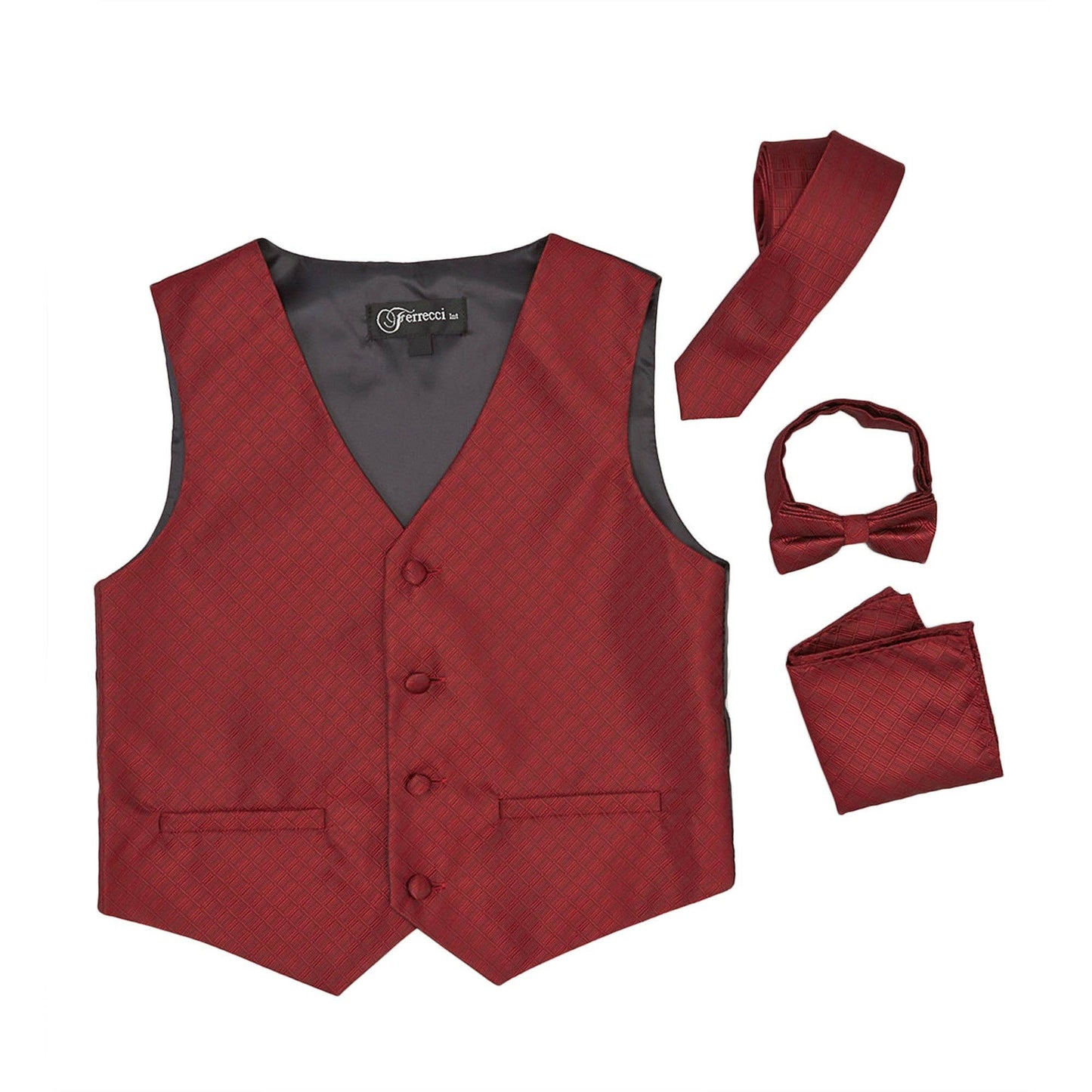 Ferrecci Boys 300 Series Vest Set Dark Red: 10